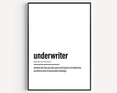 Underwriter Definition Print - Magic Posters