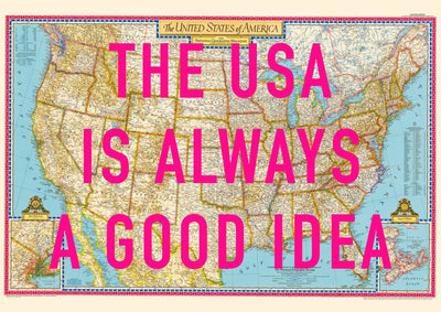 USA Retro Pop Art Map Print