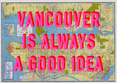 Vancouver Retro Pop Art Map Print (landscape) - Magic Posters