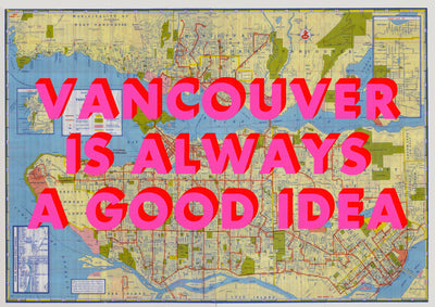 Vancouver Retro Pop Art Map Print (landscape) - Magic Posters