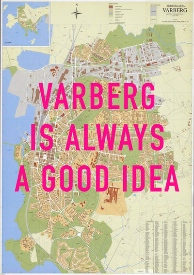 Varberg Retro Pop Art Map Print (portrait) - Magic Posters