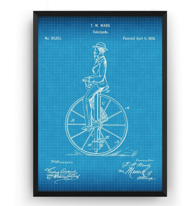 Velocipede 1869 Patent Print - Magic Posters