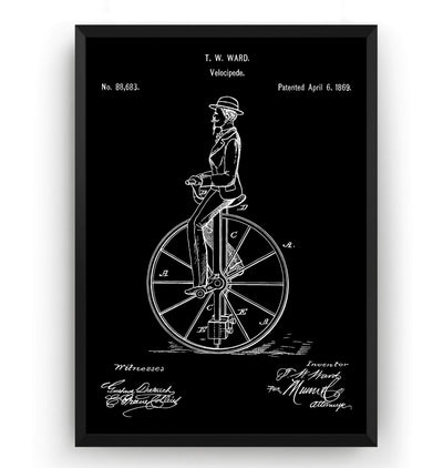 Velocipede 1869 Patent Print - Magic Posters