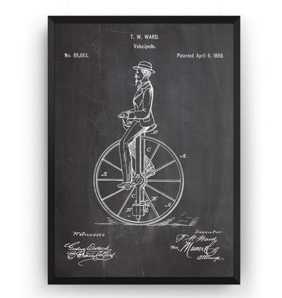 Velocipede 1869 Patent Print - Magic Posters