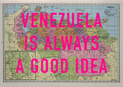 Venezuela Retro Pop Art Map Print (landscape)