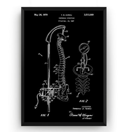 Vertebrae Structure 1970 Patent Print - Magic Posters