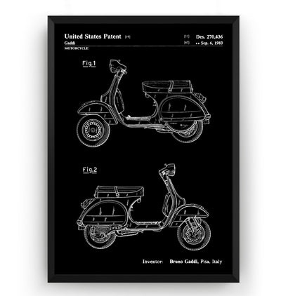 Vespa Scooter 1983 Patent Print - Magic Posters
