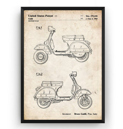 Vespa Scooter 1983 Patent Print - Magic Posters