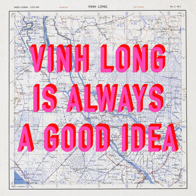 Vinh Long Retro Pop Art Map Print (square) - Magic Posters