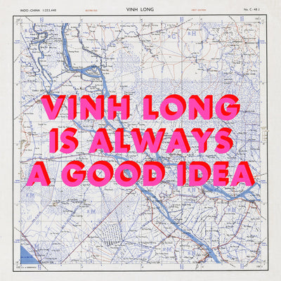 Vinh Long Retro Pop Art Map Print (square) - Magic Posters