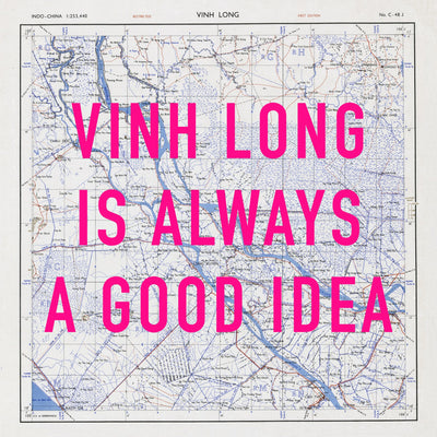 Vinh Long Retro Pop Art Map Print (square) - Magic Posters