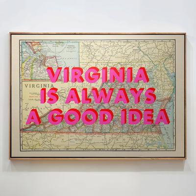 Virginia Retro Pop Art Map Print (landscape) - Magic Posters