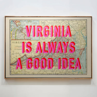 Virginia Retro Pop Art Map Print (landscape) - Magic Posters