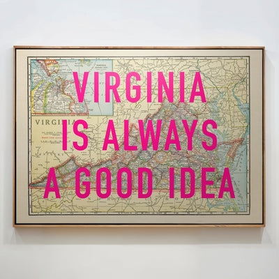 Virginia Retro Pop Art Map Print (landscape) - Magic Posters