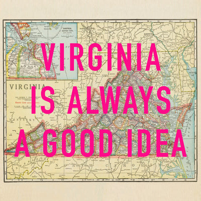 Virginia Retro Pop Art Map Print (Square)