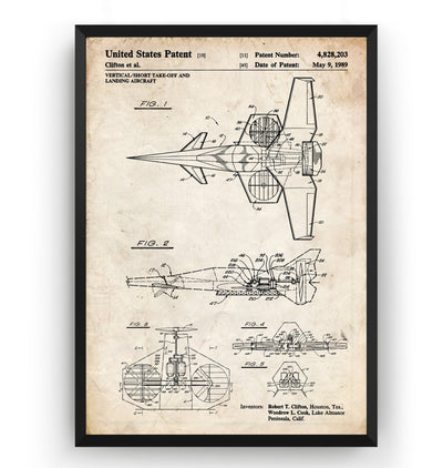Vulcan STOVL Aircraft 1989 Patent Print - Magic Posters