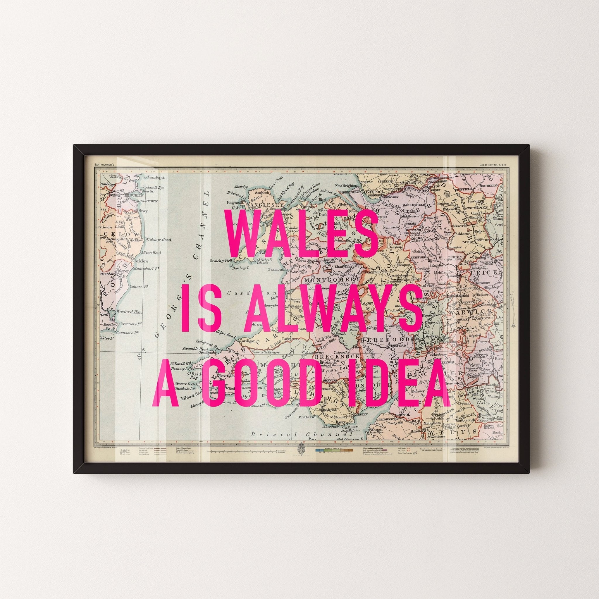 Wales Retro Pop Art Map Print - Magic Posters