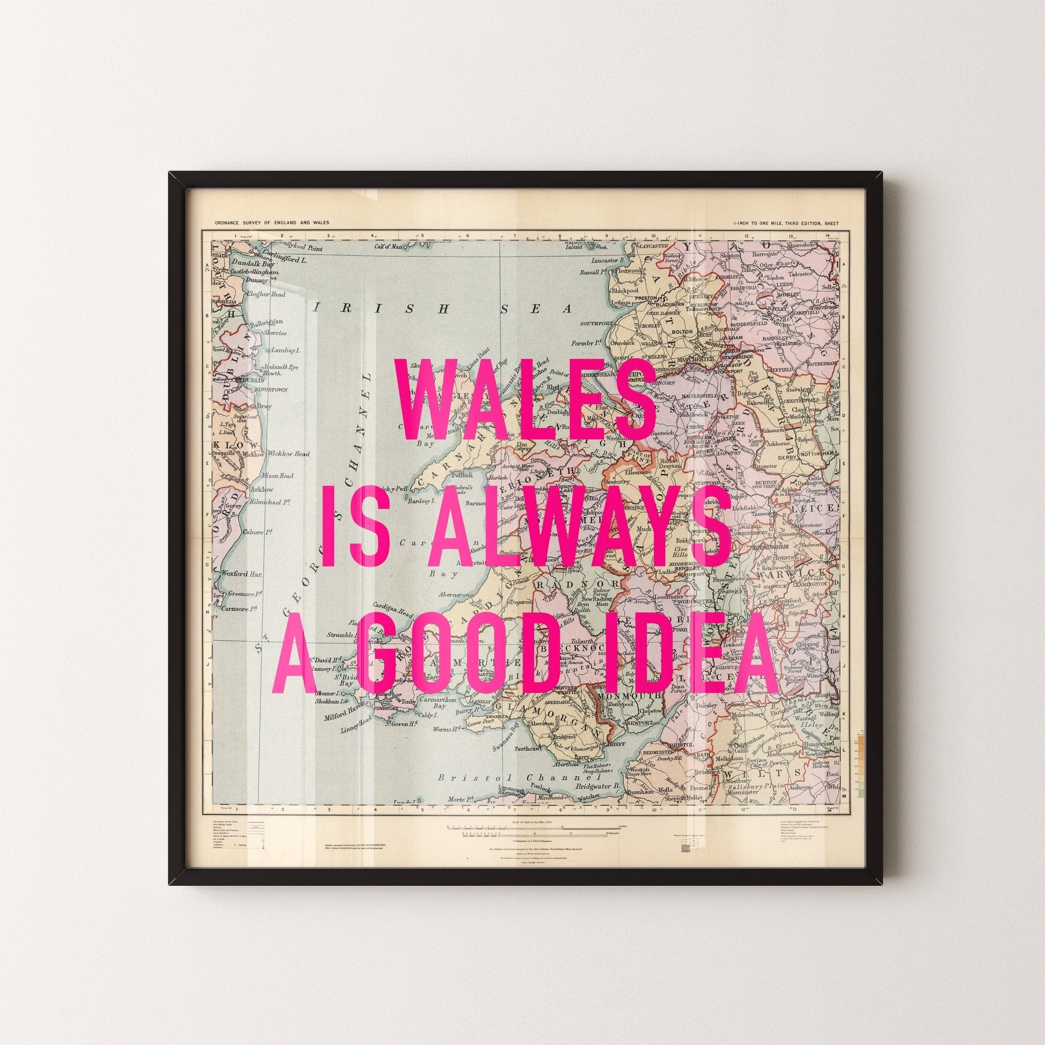 Wales Retro Pop Art Map Print - Magic Posters