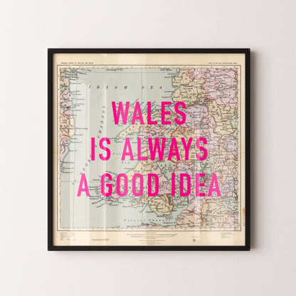 Wales Retro Pop Art Map Print - Magic Posters