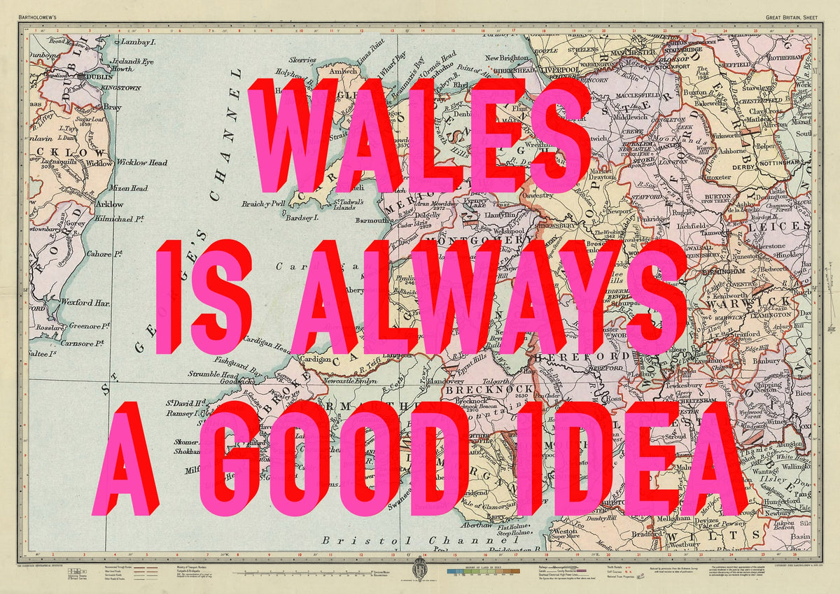 Wales Retro Pop Art Map Print