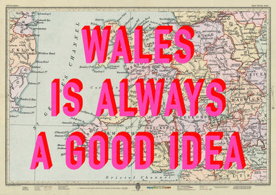 Wales Retro Pop Art Map Print