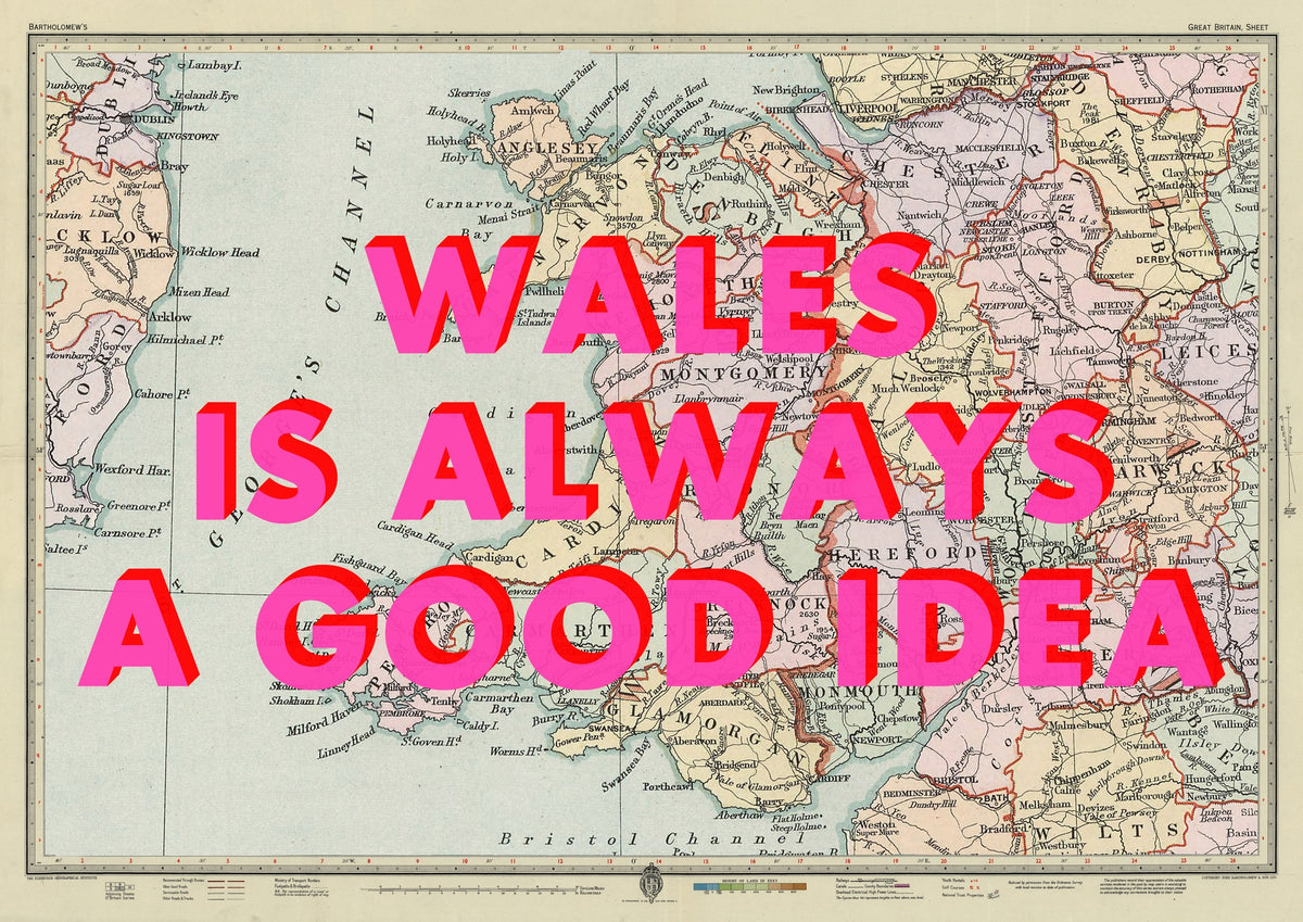 Wales Retro Pop Art Map Print