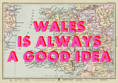 Wales Retro Pop Art Map Print