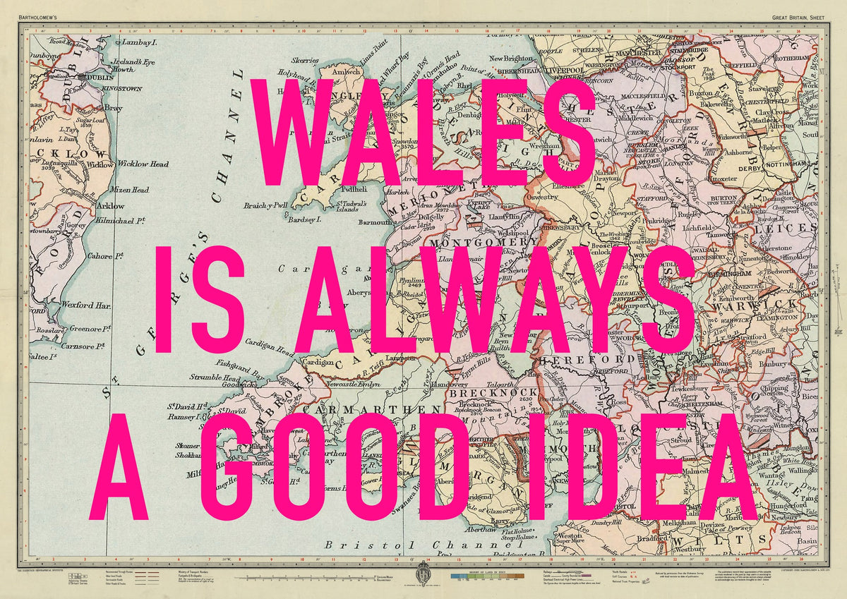 Wales Retro Pop Art Map Print