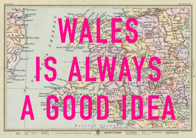 Wales Retro Pop Art Map Print