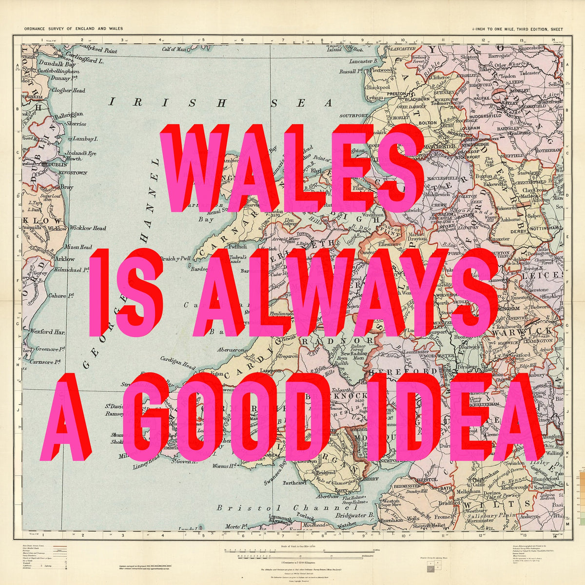 Wales Retro Pop Art Map Print