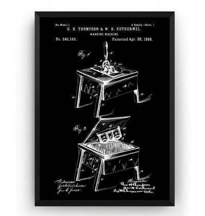 Washing Machine 1886 Patent Print - Magic Posters