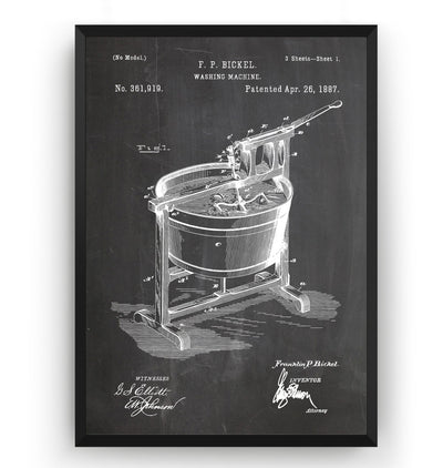 Washing Machine 1887 Patent Print - Magic Posters