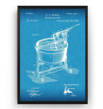 Washing Machine 1887 Patent Print - Magic Posters