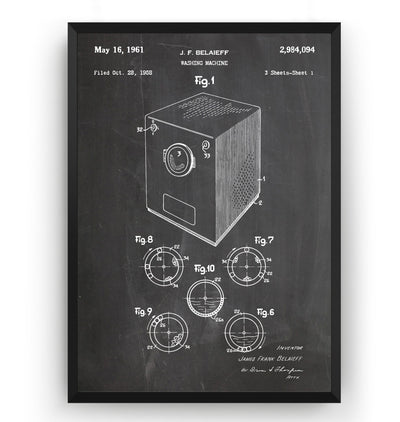 Washing Machine 1961 Patent Print - Magic Posters