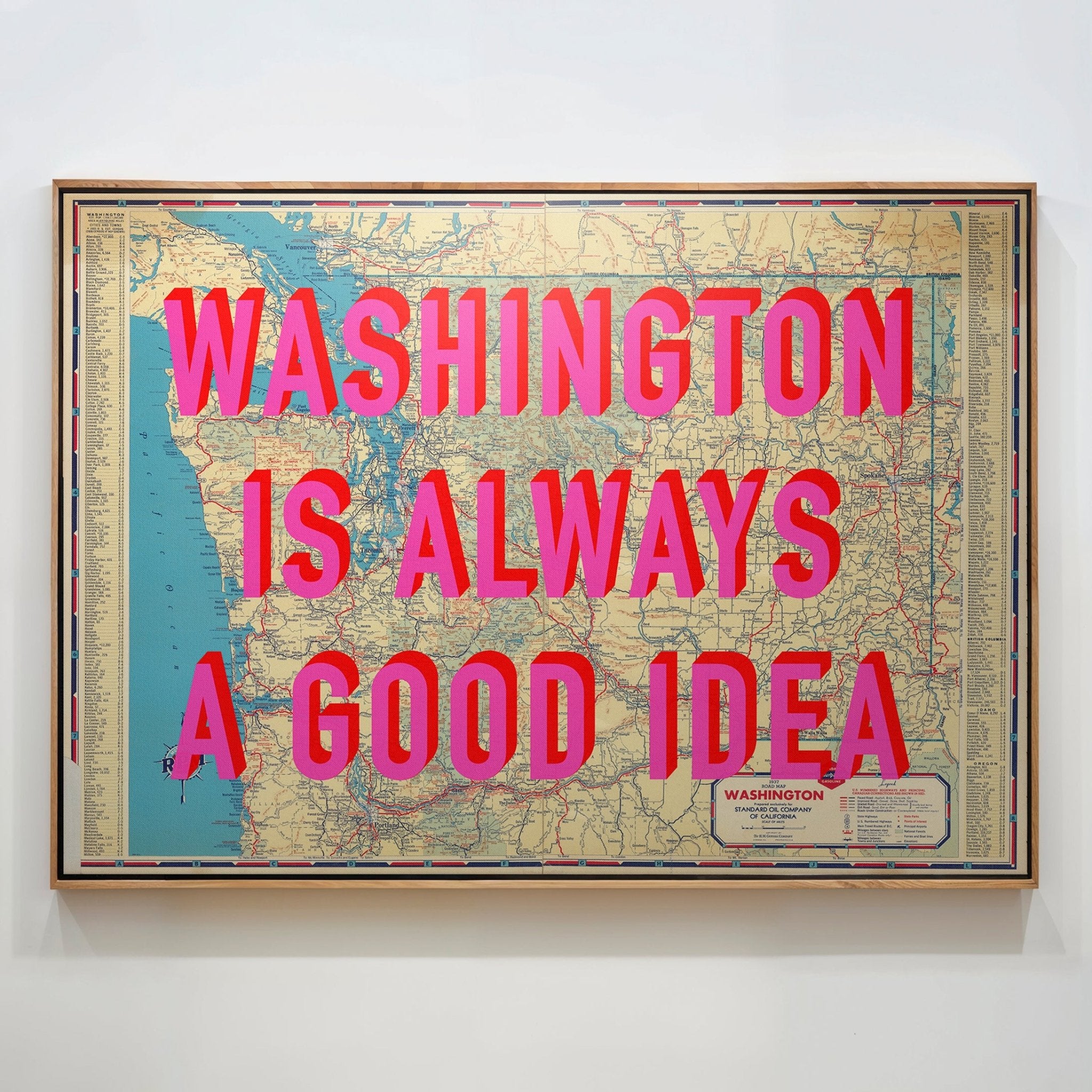 Washington Retro Pop Art Map Print - Magic Posters