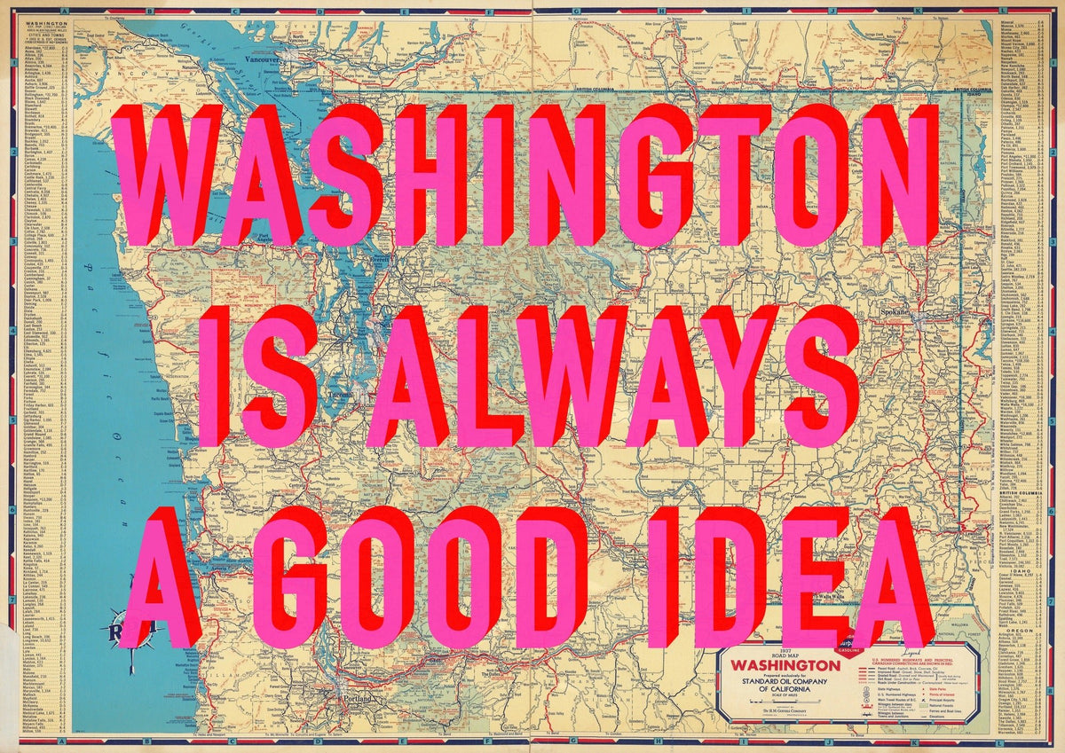 Washington Retro Pop Art Map Print