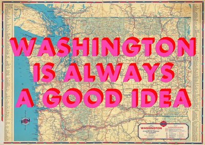Washington Retro Pop Art Map Print