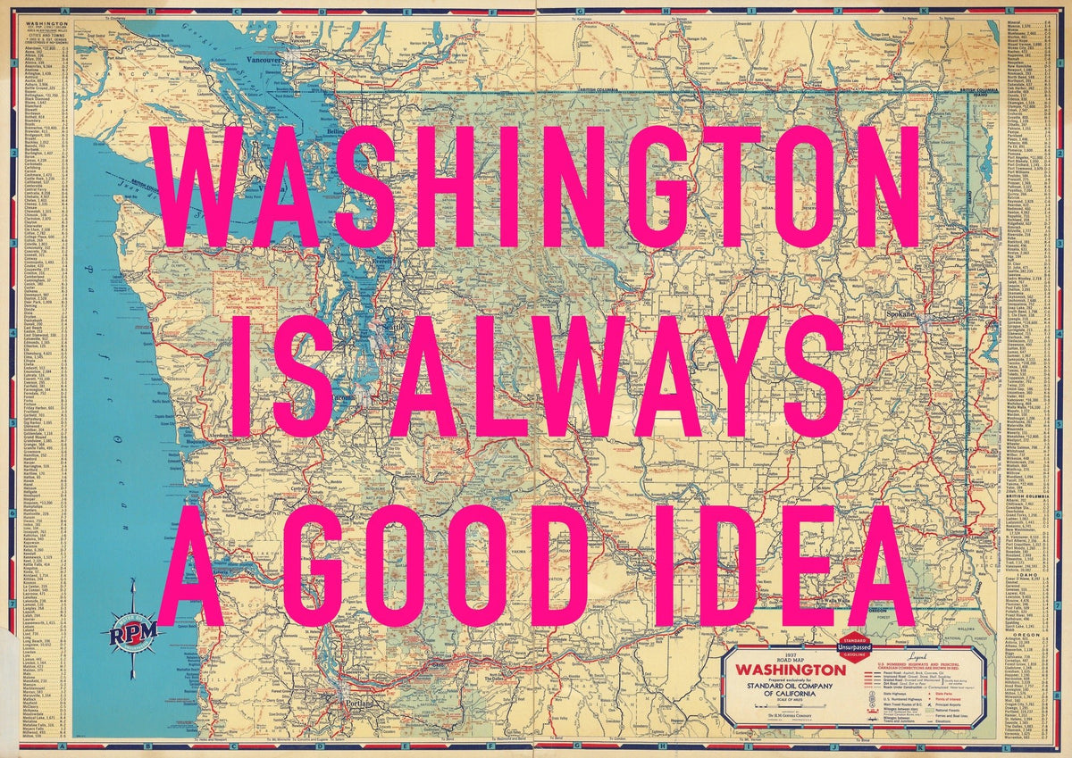 Washington Retro Pop Art Map Print