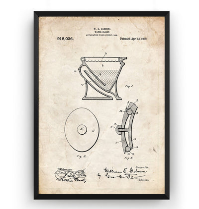 Water Closet Patent Print - Magic Posters