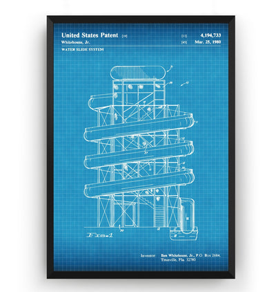 Water Slide 1980 Patent Print - Magic Posters