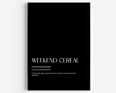 Weekend Cereal Definition Print - Magic Posters