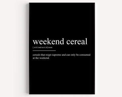 Weekend Cereal Definition Print - Magic Posters