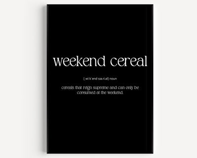 Weekend Cereal Definition Print - Magic Posters