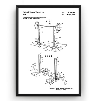 Weightlifting Equipment 1980 Patent Print - Magic Posters