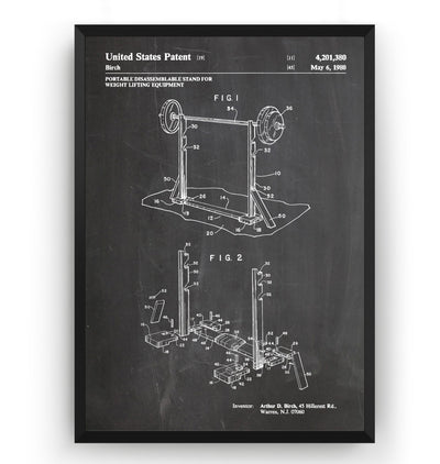 Weightlifting Equipment 1980 Patent Print - Magic Posters