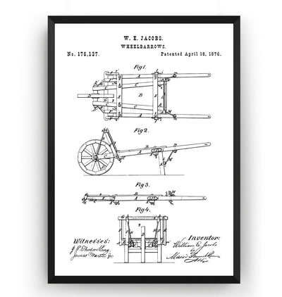 Wheelbarrow 1876 Patent Print - Magic Posters
