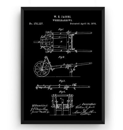 Wheelbarrow 1876 Patent Print - Magic Posters