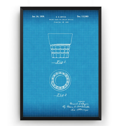 Whiskey Glass 1939 Patent Print - Magic Posters