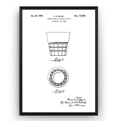 Whiskey Glass 1939 Patent Print - Magic Posters