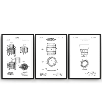 Whiskey Set Of 3 Patent Prints - Magic Posters